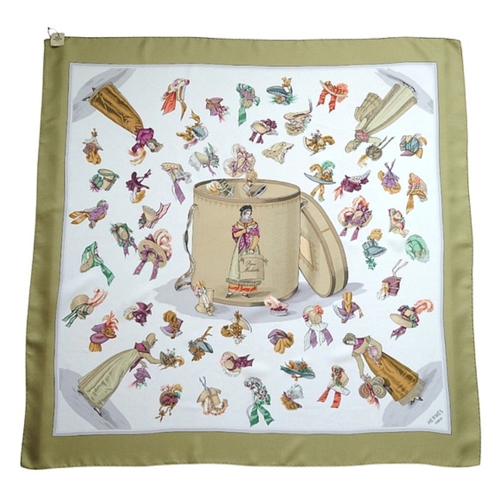 HERMES Paris Modiste Silk Scarf 90 New Authentic - Picture 1 of 7